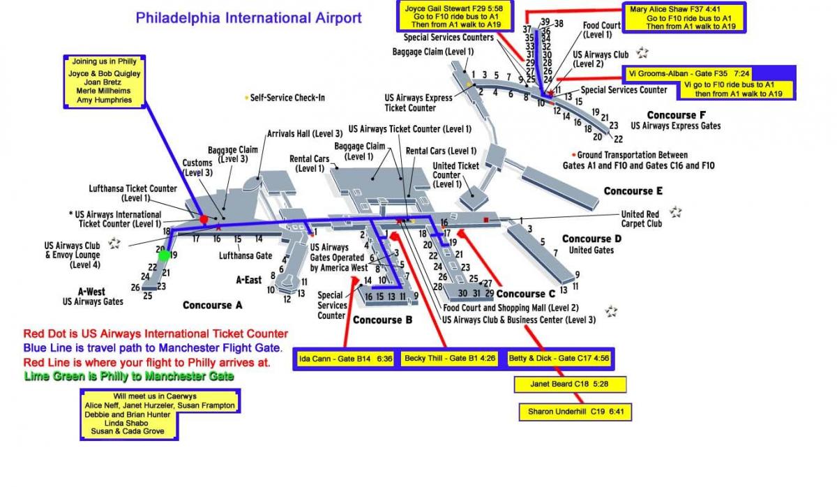 repülőtér térkép Philadelphia