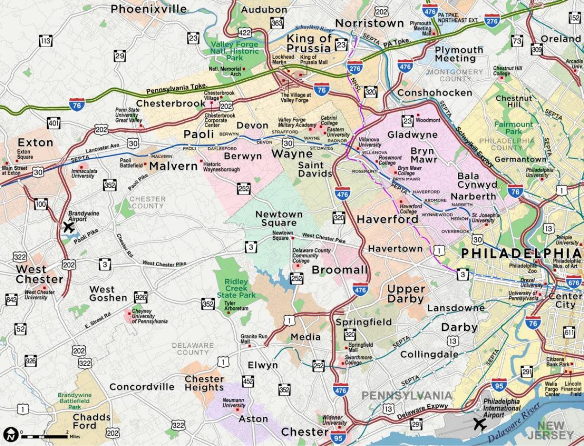 térkép fő vonal Philadelphia