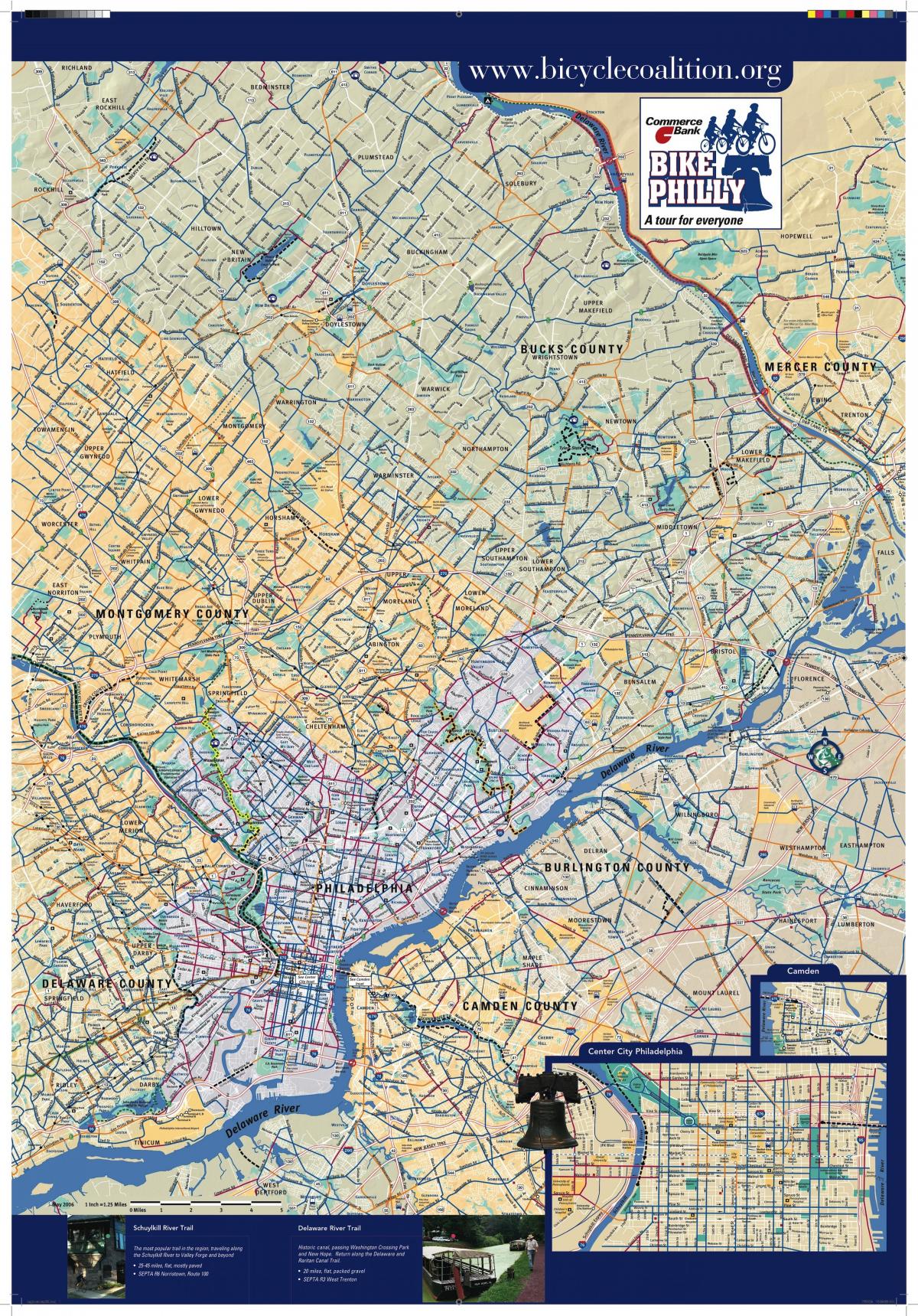 Philly-kerékpáros térkép
