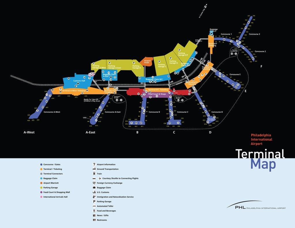 Philadelphia airport gazdaság parkolás térkép