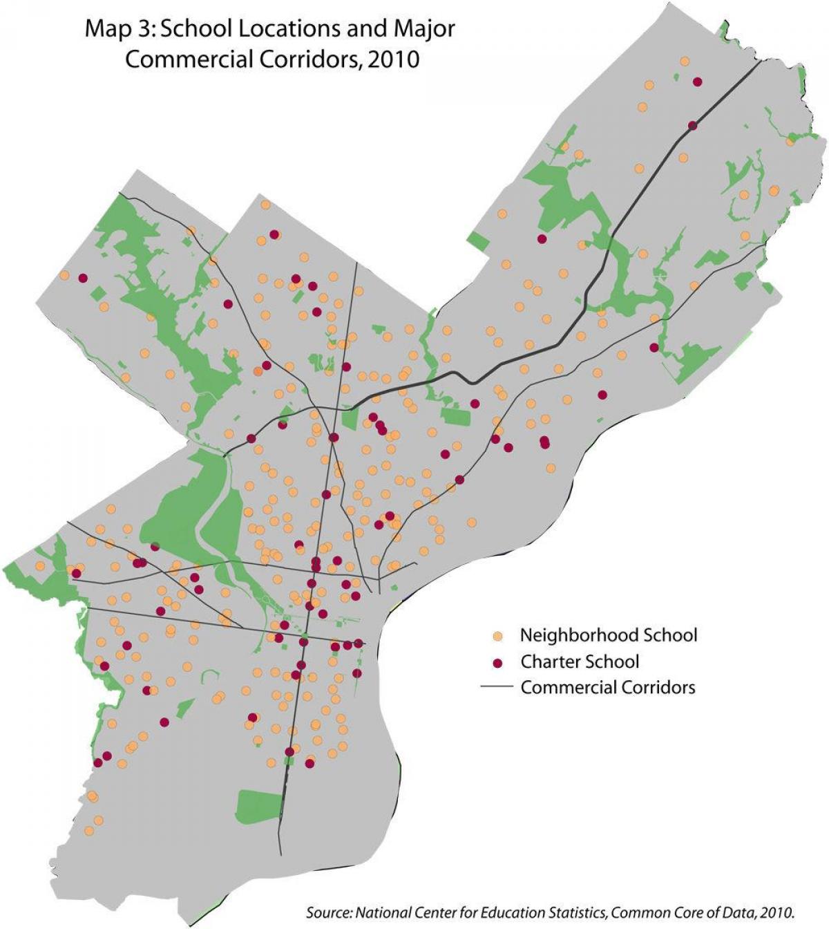 Philadelphia iskola kerületi térkép