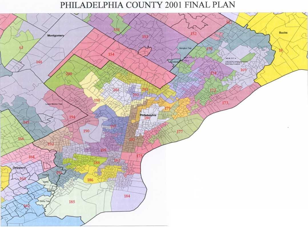 Philadelphia tanács kerületi térkép