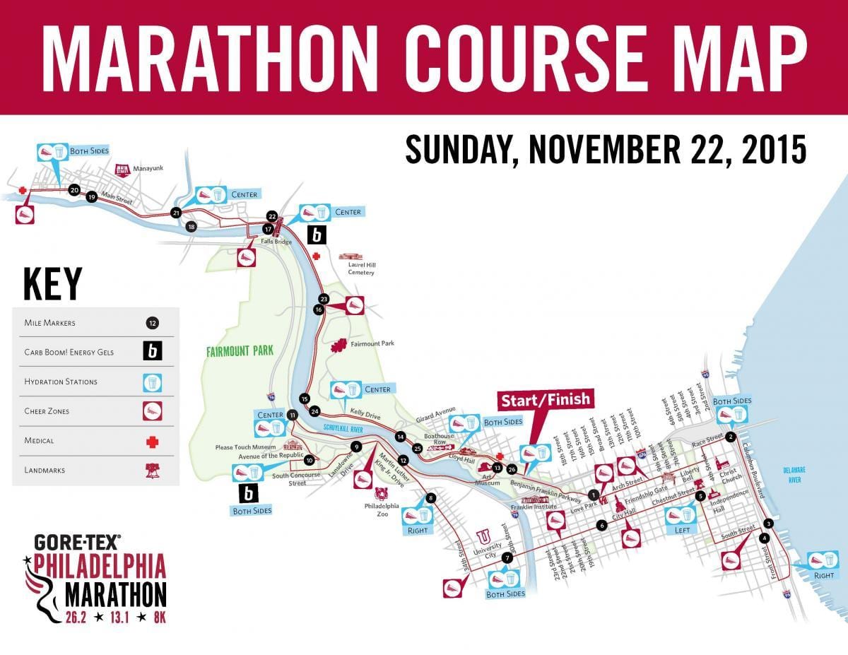 Philadelphia maraton persze térkép