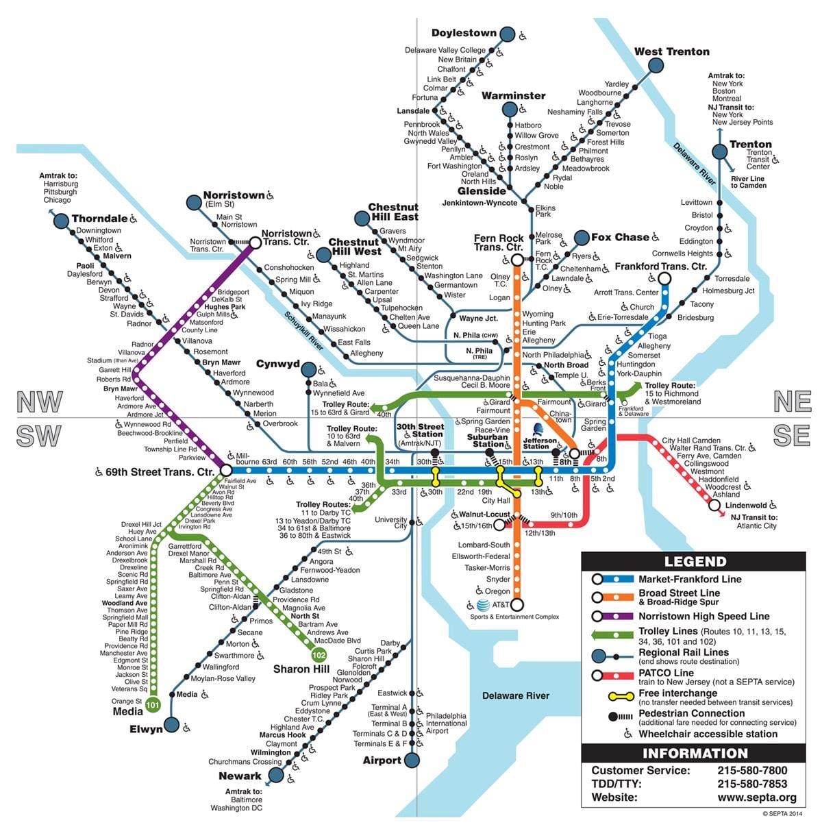 metró térkép Philadelphia