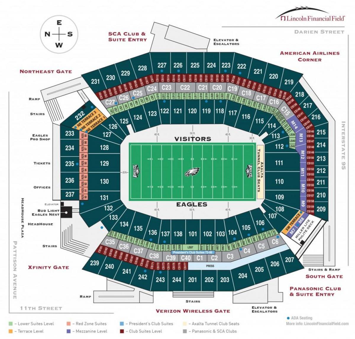 Philadelphia eagles stadion térkép