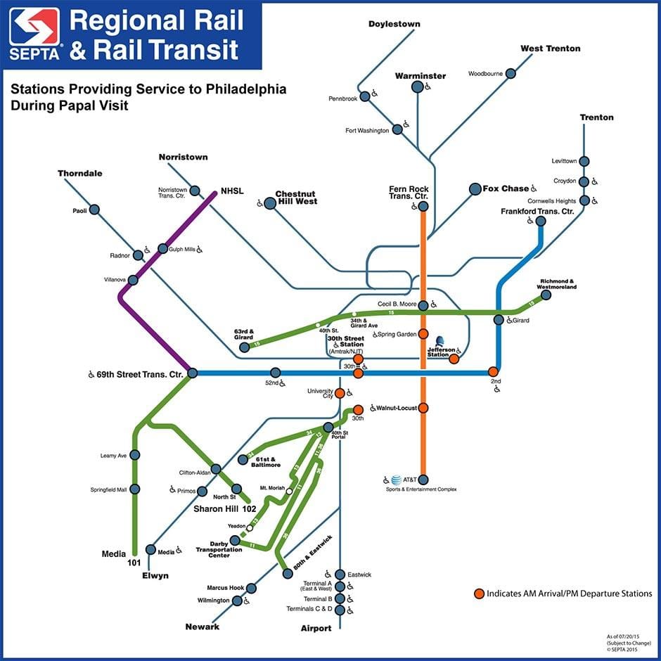 Septa térkép Philly