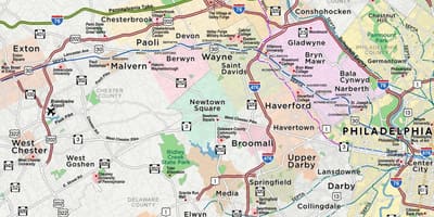Térkép fő vonal Philadelphia