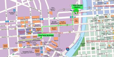 Térkép Philadelphia látnivalók