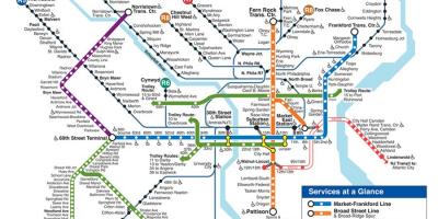 A philadelphiai metrón térkép