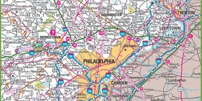 Philadelphia terület térkép