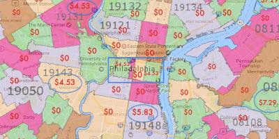 Philadelphia, valamint a környező területeken térkép